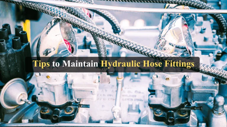 Properly installed hose fitting on industrial equipment